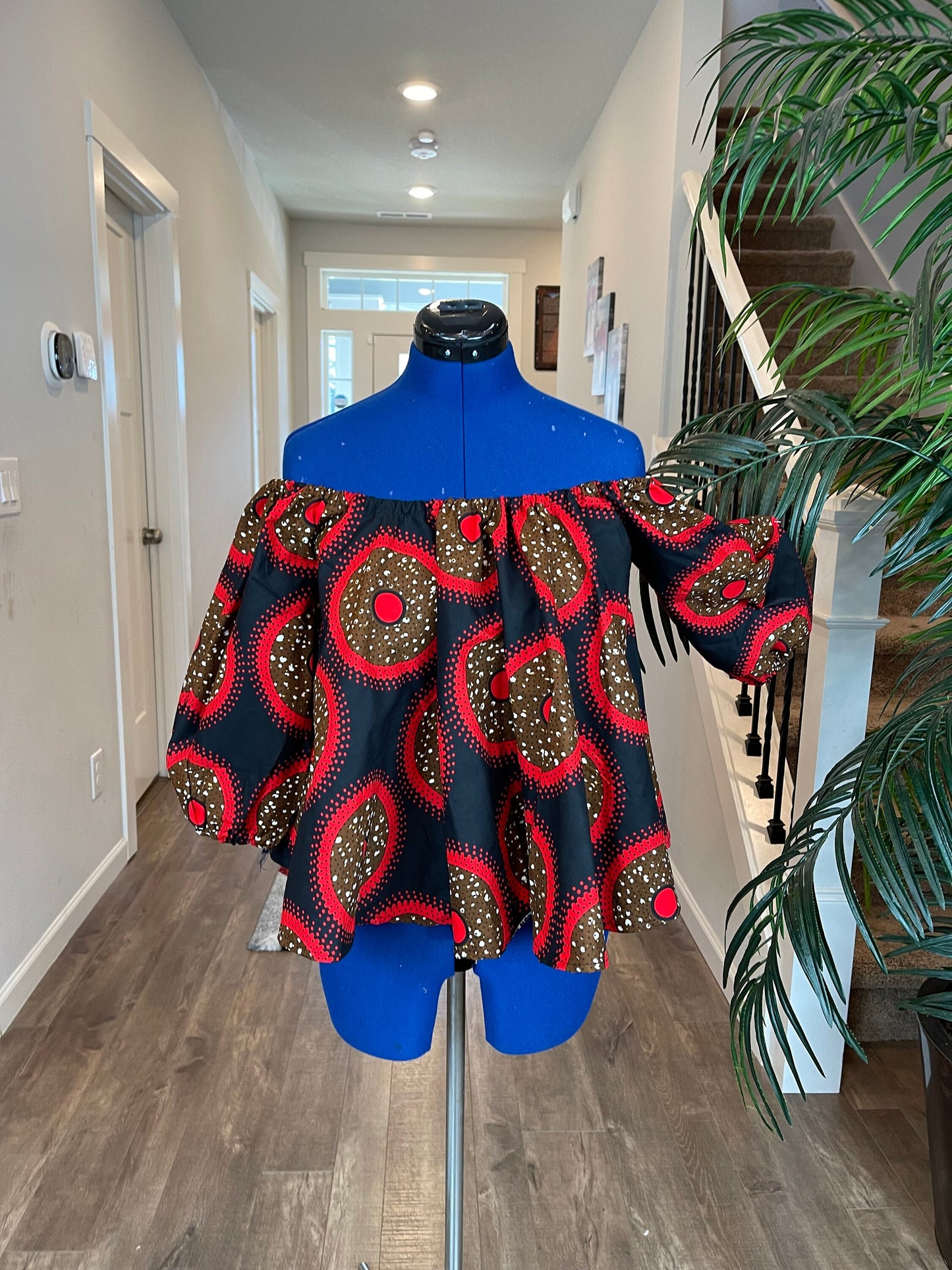 African women clothing/ African prints top/ Ankara blouse/African plus size top/ African Peplum top/ African Print for church, prom, birthda