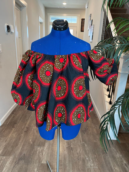 African women clothing/ African prints top/ Ankara blouse/African plus size top/ African Peplum top/ African Print for church, prom, birthda