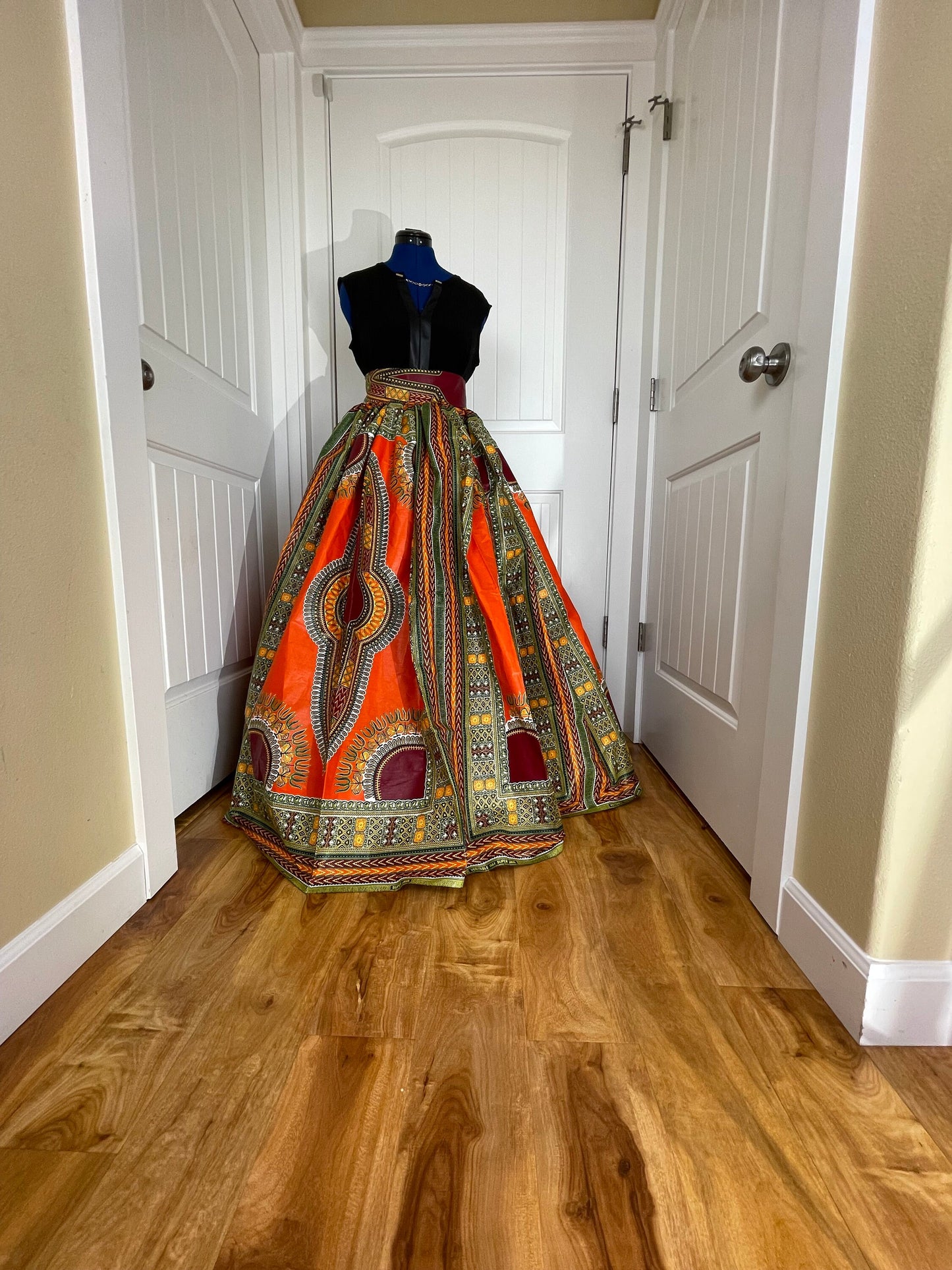 African skirt for sale/Ankara maxi skirt/Ethnic maxi skirt/Orange African maxi skirt/Danshiki maxi skirt/African long skirt/Maxi skirt/