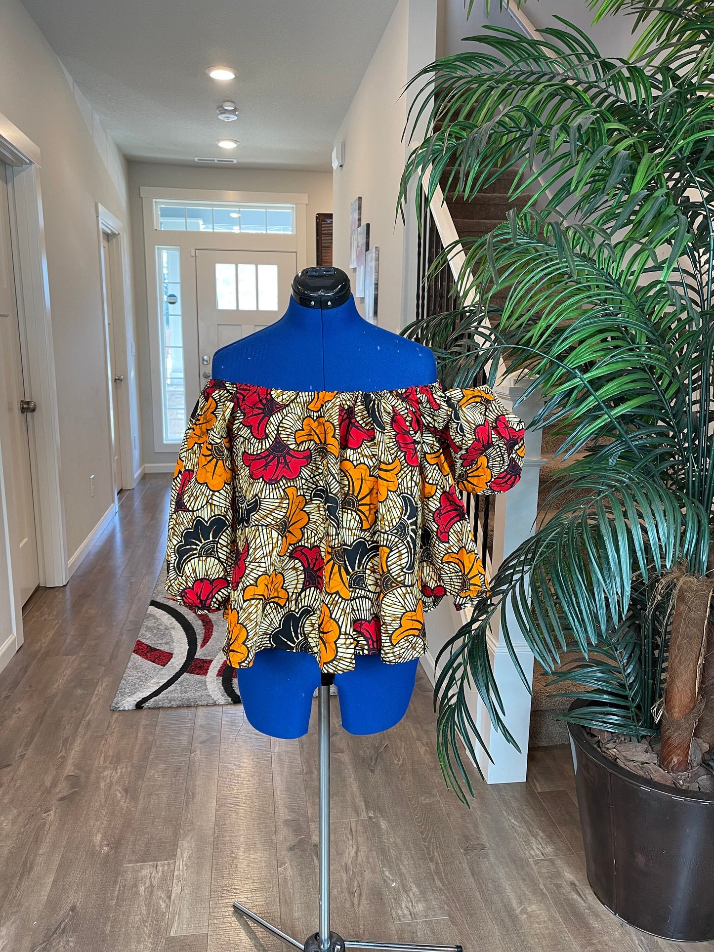 African Clothing/Ankara Blouse/Flare Blouse/Elegant Top/VA113