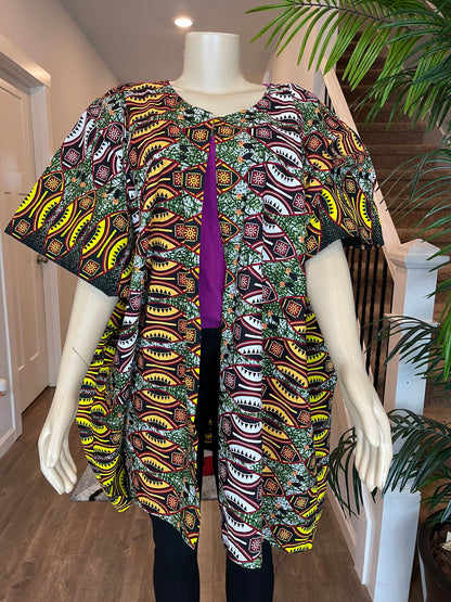 African women clothing/Danshiki Poncho/Poncho/Oversized kimono/African dress /Ethnic Kaftan Tunic//Ankara kimono/African top/African duster