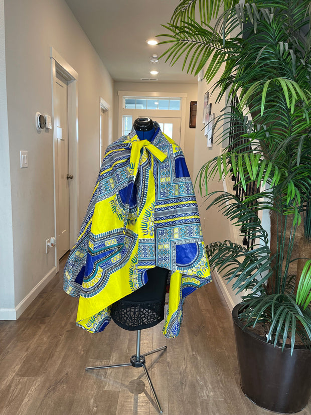 African Cape/Cape/Shoulder Cape/Cape Dress/Wedding Cape/Cape Pattern/African Clothing For Women/Plus Size Clothing/Dresses/Yellow Cape/Ankar