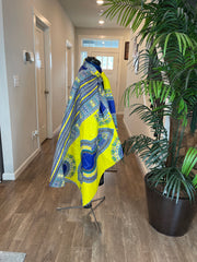 African Cape/Cape/Shoulder Cape/Cape Dress/Wedding Cape/Cape Pattern/African Clothing For Women/Plus Size Clothing/Dresses/Yellow Cape/Ankar