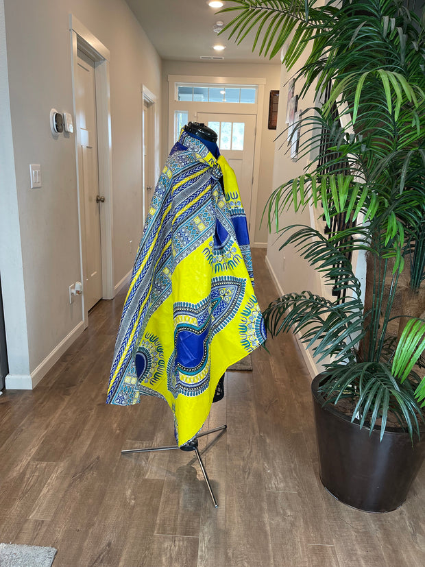 African Cape/Cape/Shoulder Cape/Cape Dress/Wedding Cape/Cape Pattern/African Clothing For Women/Plus Size Clothing/Dresses/Yellow Cape/Ankar