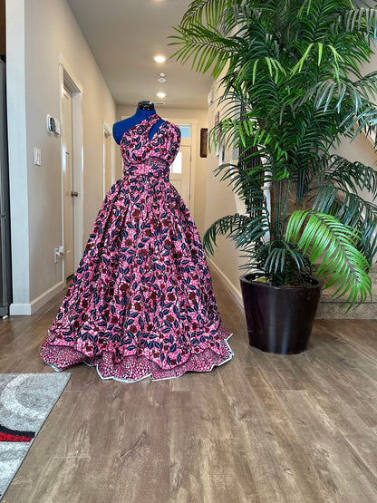 African clothing maxi dress/African fashion dress for women/African women clothing/African women full flare maxi dress with two pockets WP90