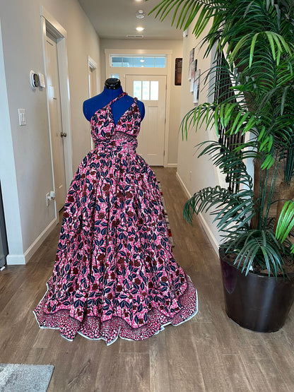 African clothing maxi dress/African fashion dress for women/African women clothing/African women full flare maxi dress with two pockets WP90