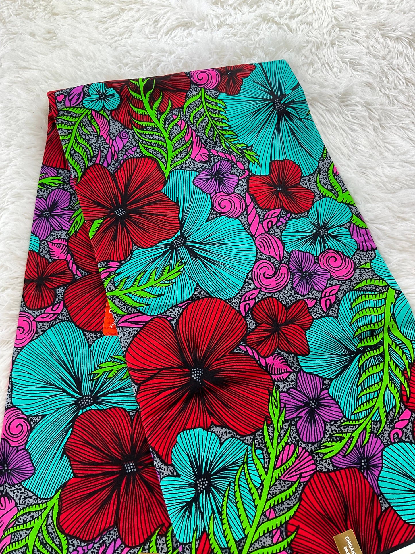 African Fabric/African prints/ Ankara/ African wax/African fabric 6 Yards fabric/Teal and pink fabric / African fabric per yard/MK201