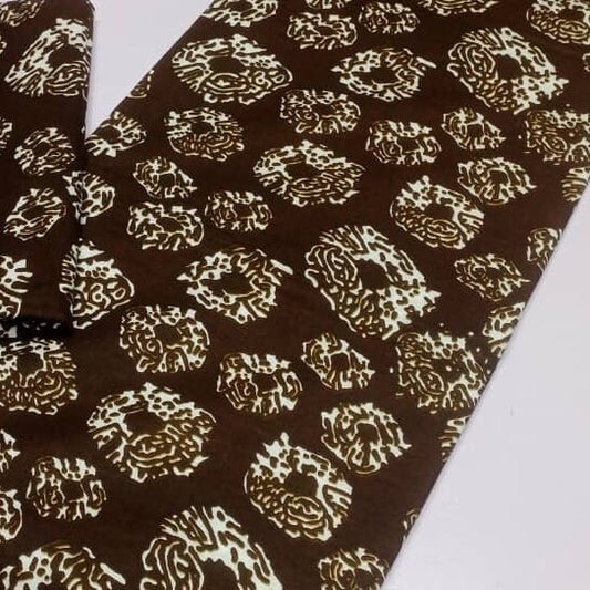 African Fabric/African Prints/ African fabric per yard/ African Fabric 6 yards/African Wax Fabric /MK145/Brown and Ivory Ankara Fabric/