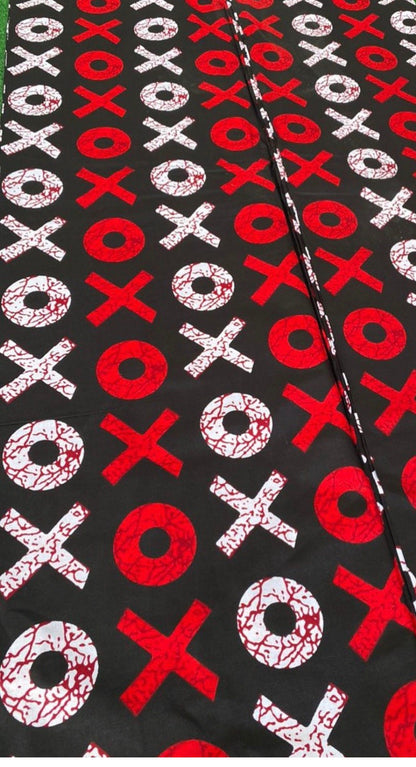 African Fabric/African prints/ Ankara fabric/ African fabric for decor/ African fabric for crafts/African headwrap/MK602g/Black and Red Anka