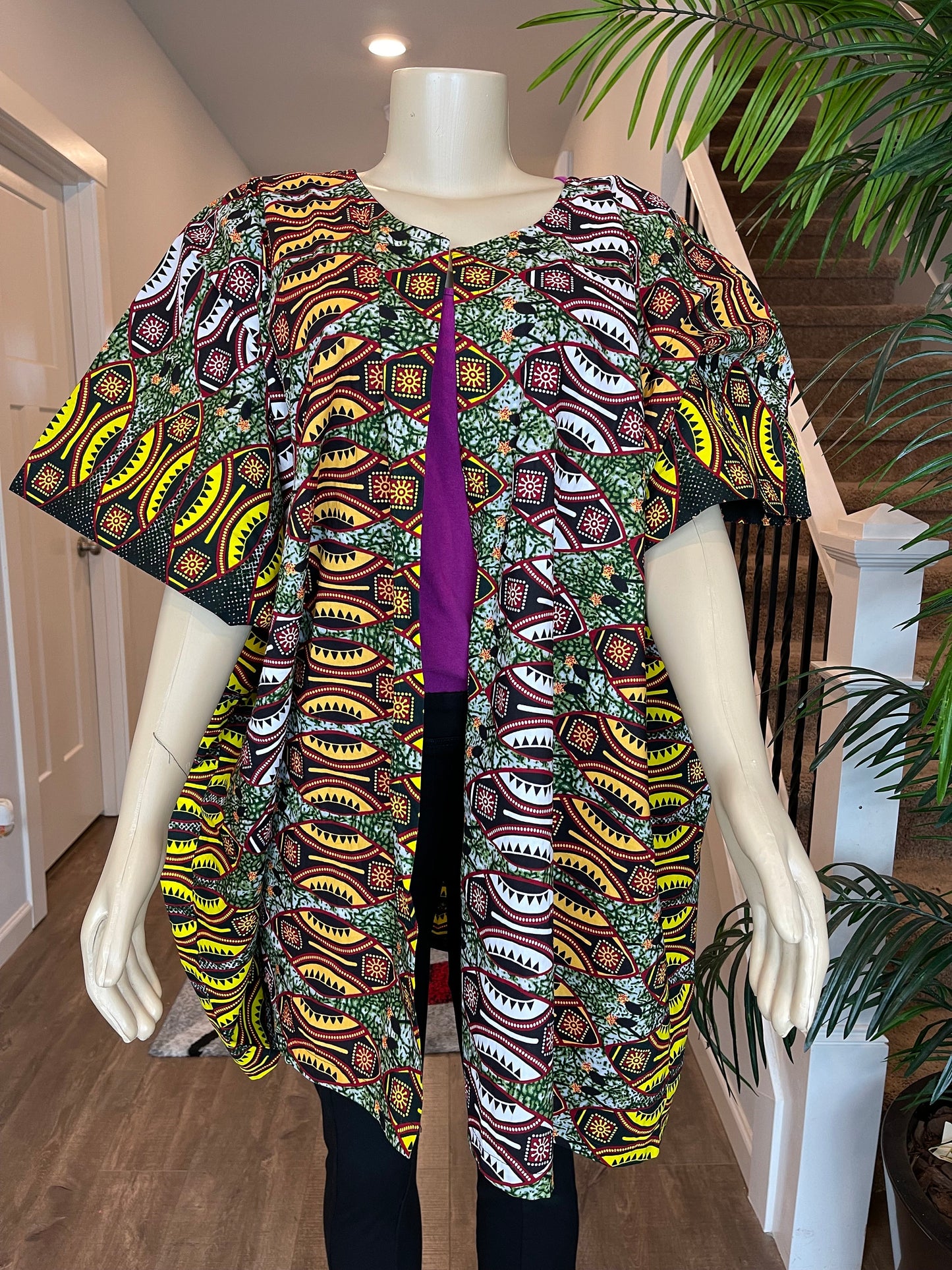 African women clothing/Danshiki Poncho/Poncho/Oversized kimono/African dress /Ethnic Kaftan Tunic//Ankara kimono/African top/African duster