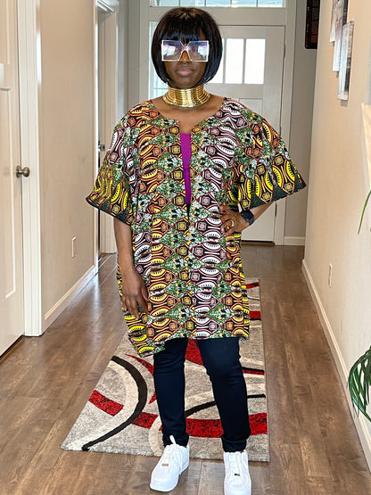 African women clothing/Danshiki Poncho/Poncho/Oversized kimono/African dress /Ethnic Kaftan Tunic//Ankara kimono/African top/African duster