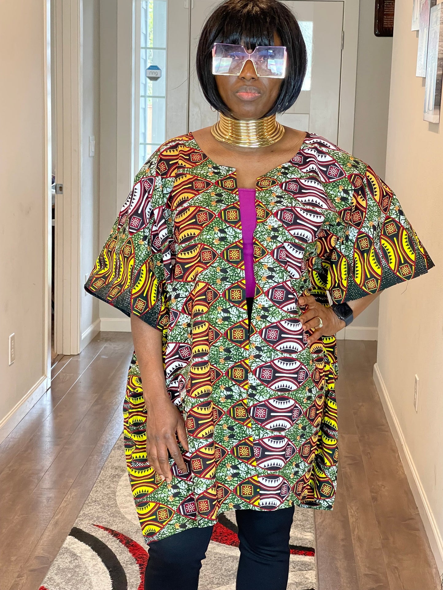 African women clothing/Danshiki Poncho/Poncho/Oversized kimono/African dress /Ethnic Kaftan Tunic//Ankara kimono/African top/African duster