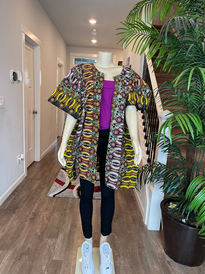 African women clothing/Danshiki Poncho/Poncho/Oversized kimono/African dress /Ethnic Kaftan Tunic//Ankara kimono/African top/African duster