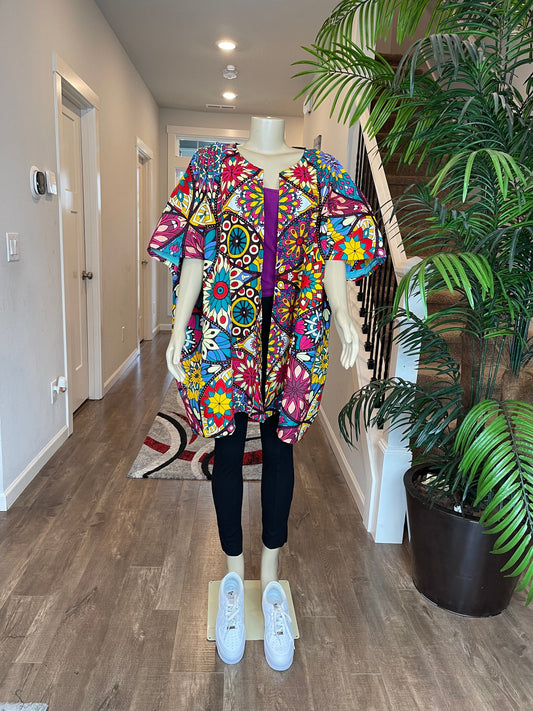 African women clothing/Danshiki Poncho/Poncho/Oversized kimono/African jacket/Ready to ship kimono/Ankara kimono/African top/African duster