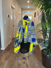 African Cape/Cape/Shoulder Cape/Cape Dress/Wedding Cape/Cape Pattern/African Clothing For Women/Plus Size Clothing/Dresses/Yellow Cape/Ankar