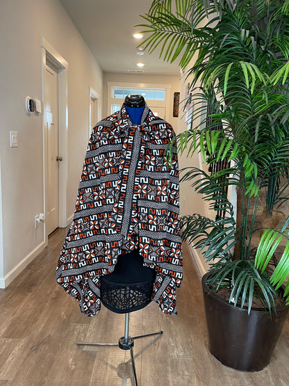 African Cape/Cape Shawl/Cape Abaya/Brown Cape/Shoulder Cape/Neck Cape/African Clothing For Women/Plus Size Clothing/Ethnic/Ankara Tops/Blous
