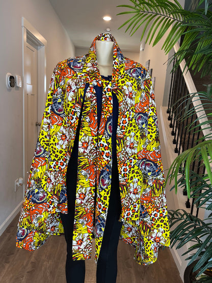 African print cape/ African wax shawl/ Ankara Cape/VA121