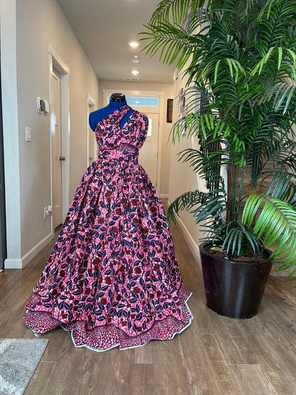 African clothing maxi dress/African fashion dress for women/African women clothing/African women full flare maxi dress with two pockets WP90