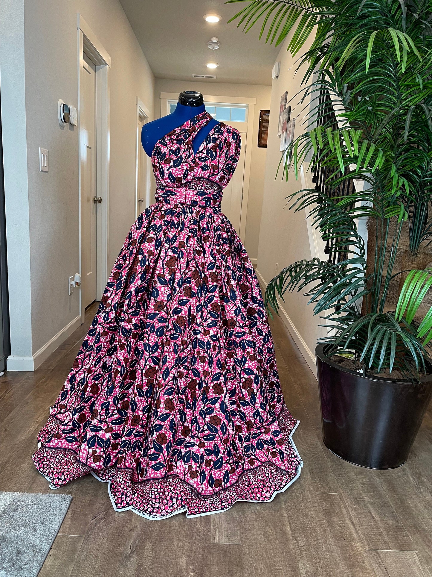 African clothing maxi dress/African fashion dress for women/African women clothing/African women full flare maxi dress with two pockets WP90