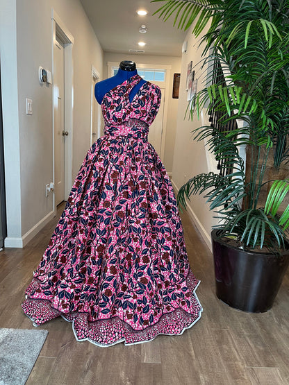 African clothing maxi dress/African fashion dress for women/African women clothing/African women full flare maxi dress with two pockets WP90