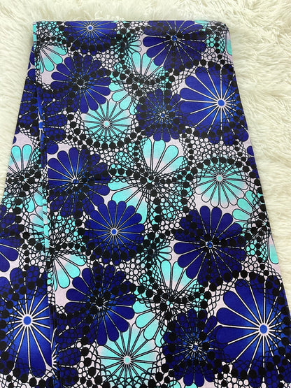 African Fabric/African Print Fabric/Ankara- Gold ,Black and White Fabric / African Dress/African Wax Print/Quilt Fabric/African Decor/MK670b