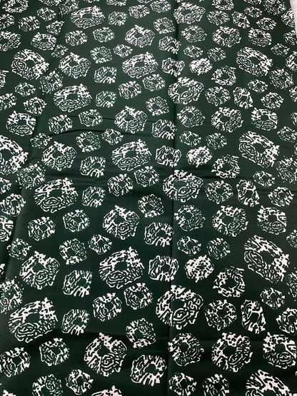 African Fabric/African Print Fabric/Ankara-Green and ivory Fabric/African Art/Fabric/African Skirt/Fabric Bundle/Fabric Scraps/Wa/MK901