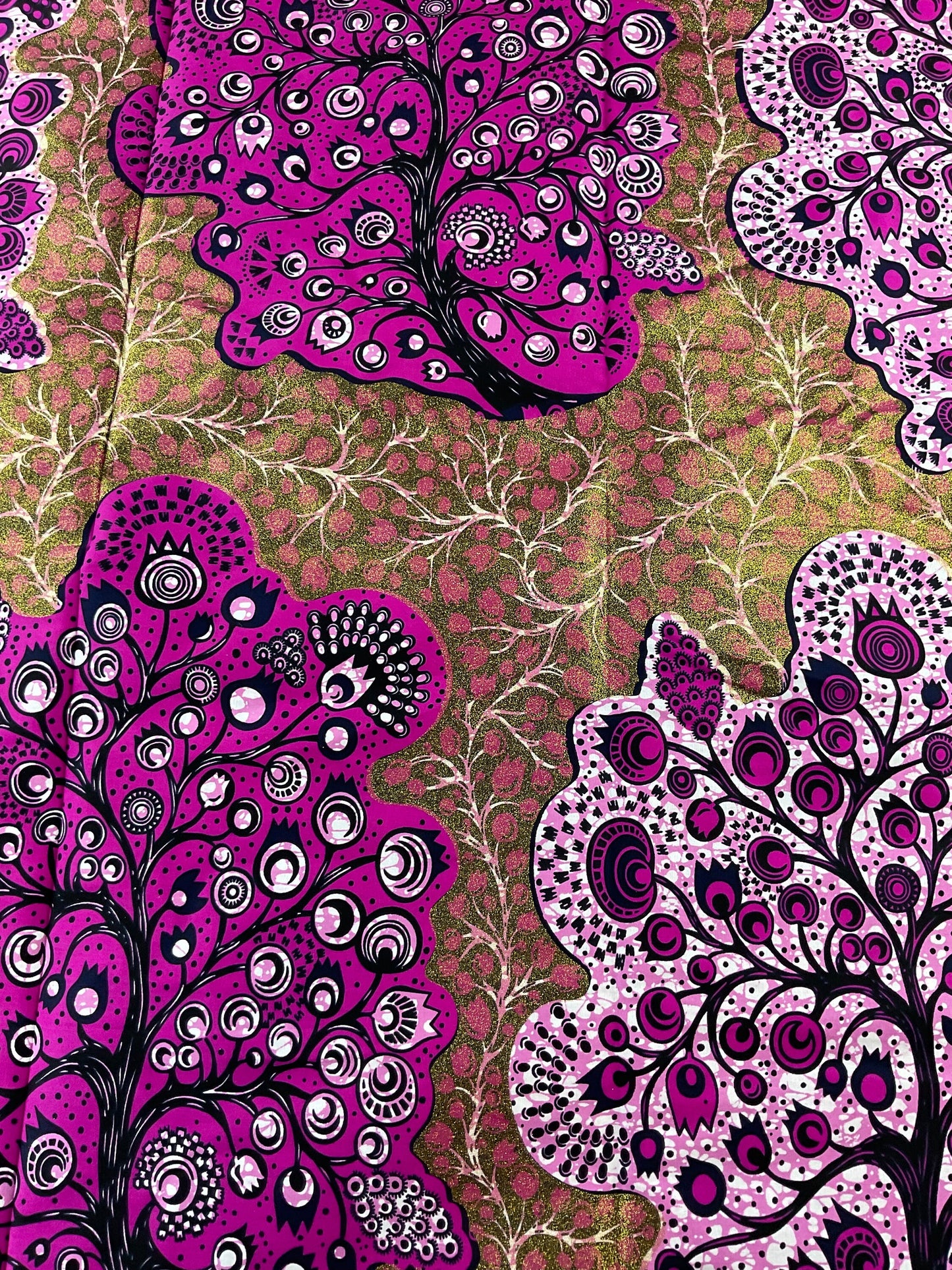 Pink and gold African Fabric/African prints/ Ankara fabric/ African fabric by the yard/ Wax prints/ African fabric for apparels/ African
