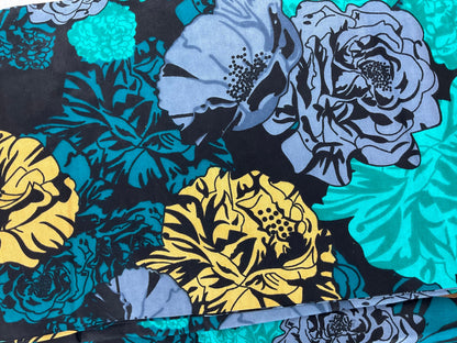 Teal African Fabric / African prints/Wax print/ African headwrap/ African fabric for craft/ African clothing/ MK125/Ankara Fabric/Sold By Th