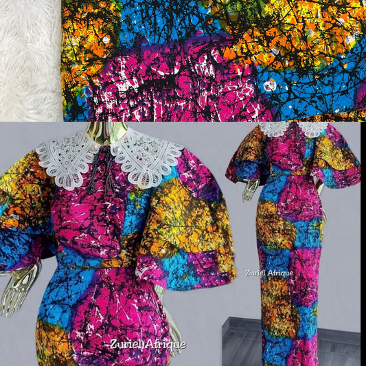 African Fabric/African print/African fabric by the yard /Ankara-Pink amend Yellow Fabric/African fabric/ African fabric 6 yards/FD2