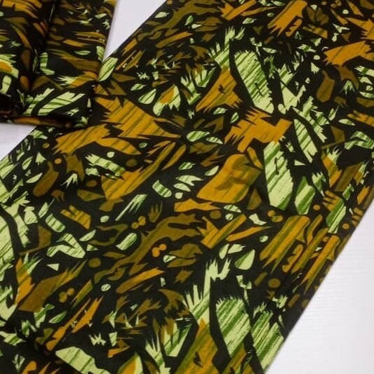 African Fabric/African prints/ Ankara fabric/ African fabric by the yard/African fabric/ African fabric 6 yards/MK105/Gold and Black African