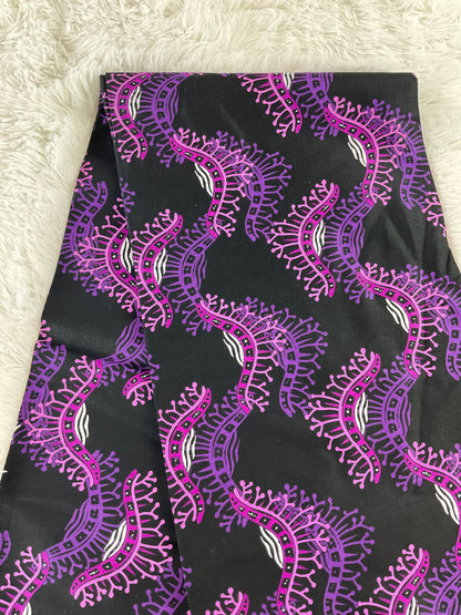 African Fabric/African prints/ Ankara fabric/ African fabric per yard/ African fabric for crafts/ African fabri/DK17/Purple Fabric