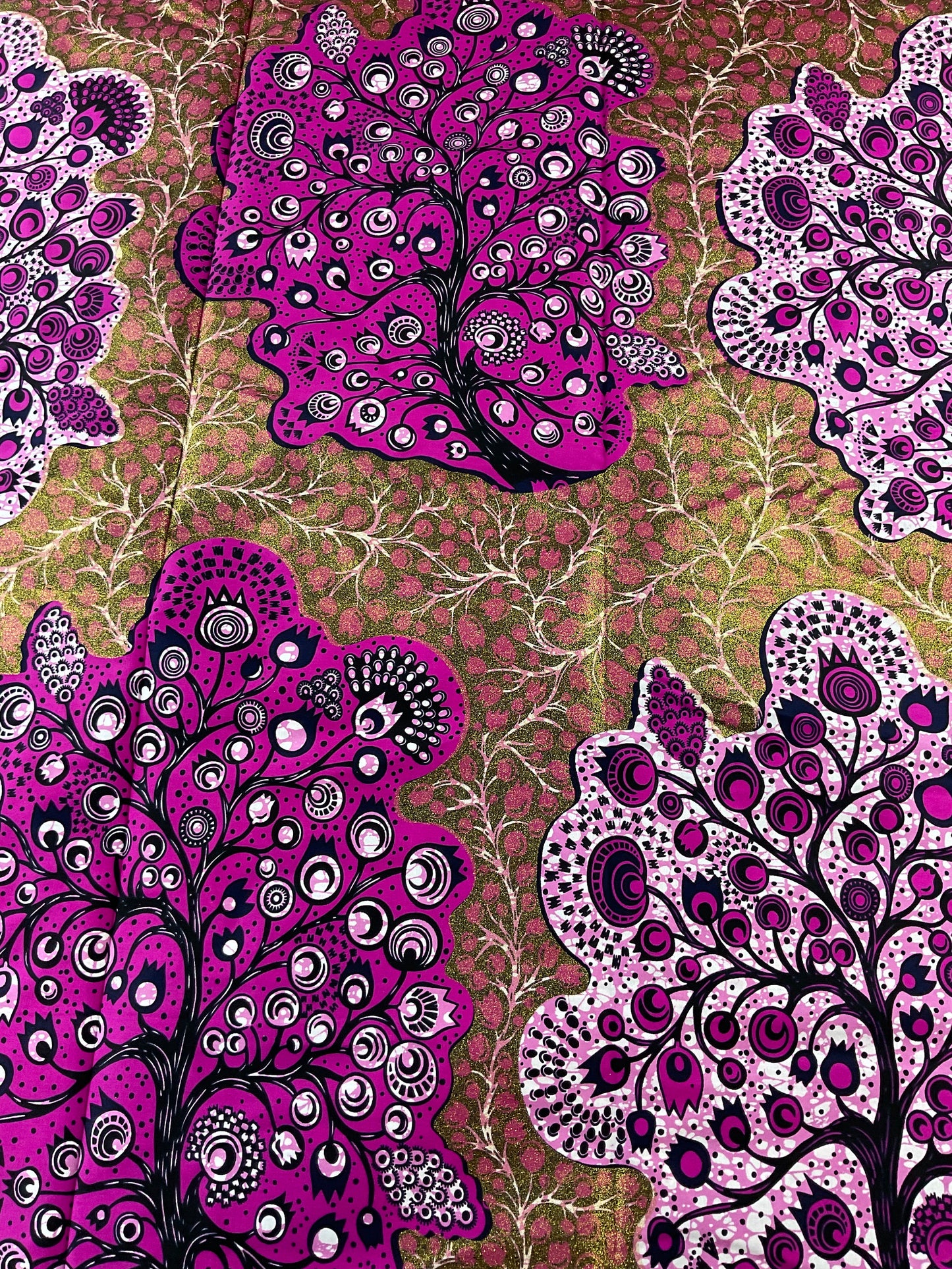 Pink and gold African Fabric/African prints/ Ankara fabric/ African fabric by the yard/ Wax prints/ African fabric for apparels/ African