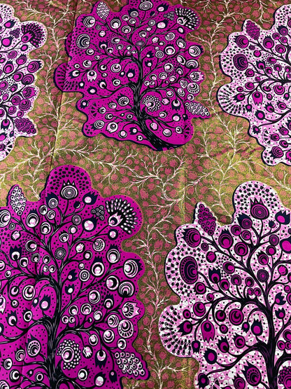 Pink and gold African Fabric/African prints/ Ankara fabric/ African fabric by the yard/ Wax prints/ African fabric for apparels/ African