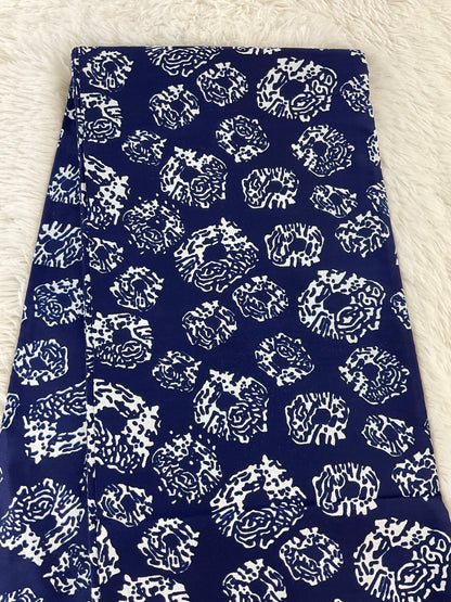 African fabric /African prints/ Ankara fabric/African prints by the yard/ African crafts fabric/ African headwrap/MK904/Blue African Fabric