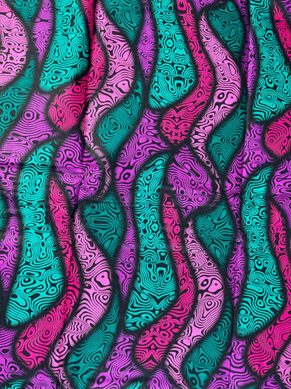 African Fabric/African prints/ Ankara fabric/ African fabric per yard/ Pink and Teal Fabric/FG09