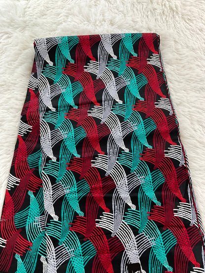African Fabric/African prints/ Ankara fabric/ African wax/Red White Green African fabric/Mk469/Mudcloth/Textile/Wax Print