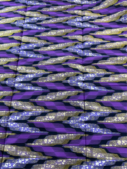 African Fabric/African Prints/ Ankara fabric/ African wax/Hollandais/ Purple andGold African fabric/MK191/Ankara Fabric By The Yard/Wax Fabr