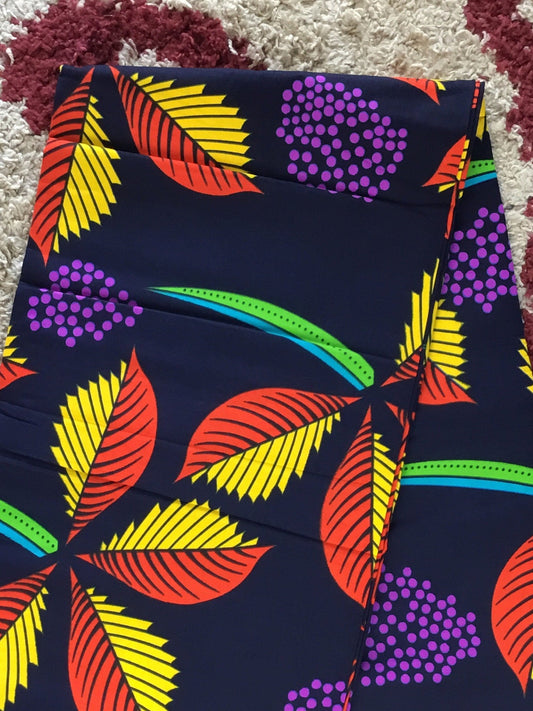 Navyblue and yellow African Fabric/African prints/ Ankara fabric/ African wax/MK199