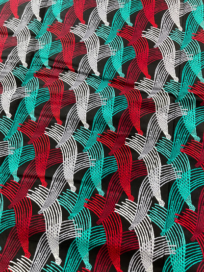 African Fabric/African prints/ Ankara fabric/ African wax/Red White Green African fabric/Mk469/Mudcloth/Textile/Wax Print
