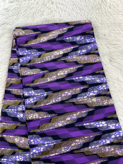 African Fabric/African Prints/ Ankara fabric/ African wax/Hollandais/ Purple andGold African fabric/MK191/Ankara Fabric By The Yard/Wax Fabr