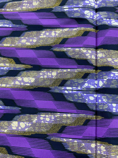 African Fabric/African Prints/ Ankara fabric/ African wax/Hollandais/ Purple andGold African fabric/MK191/Ankara Fabric By The Yard/Wax Fabr