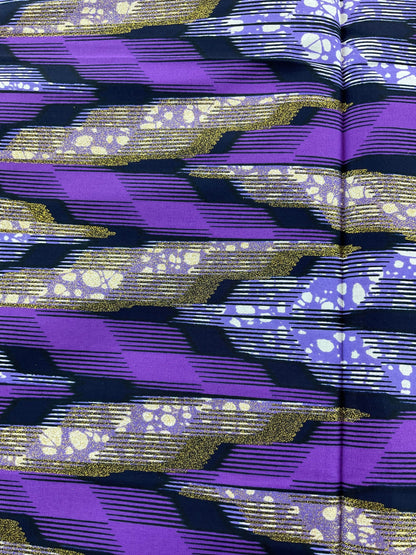 African Fabric/African Prints/ Ankara fabric/ African wax/Hollandais/ Purple andGold African fabric/MK191/Ankara Fabric By The Yard/Wax Fabr