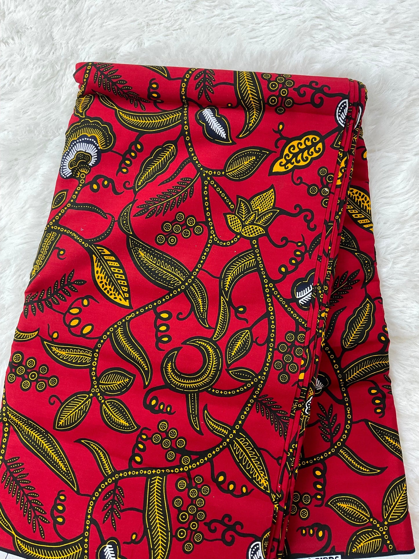 Red and yellow African patched work fabric/ African prints/Wax print/ African headwrap/ African fabric for craft/ African clothing/MK507