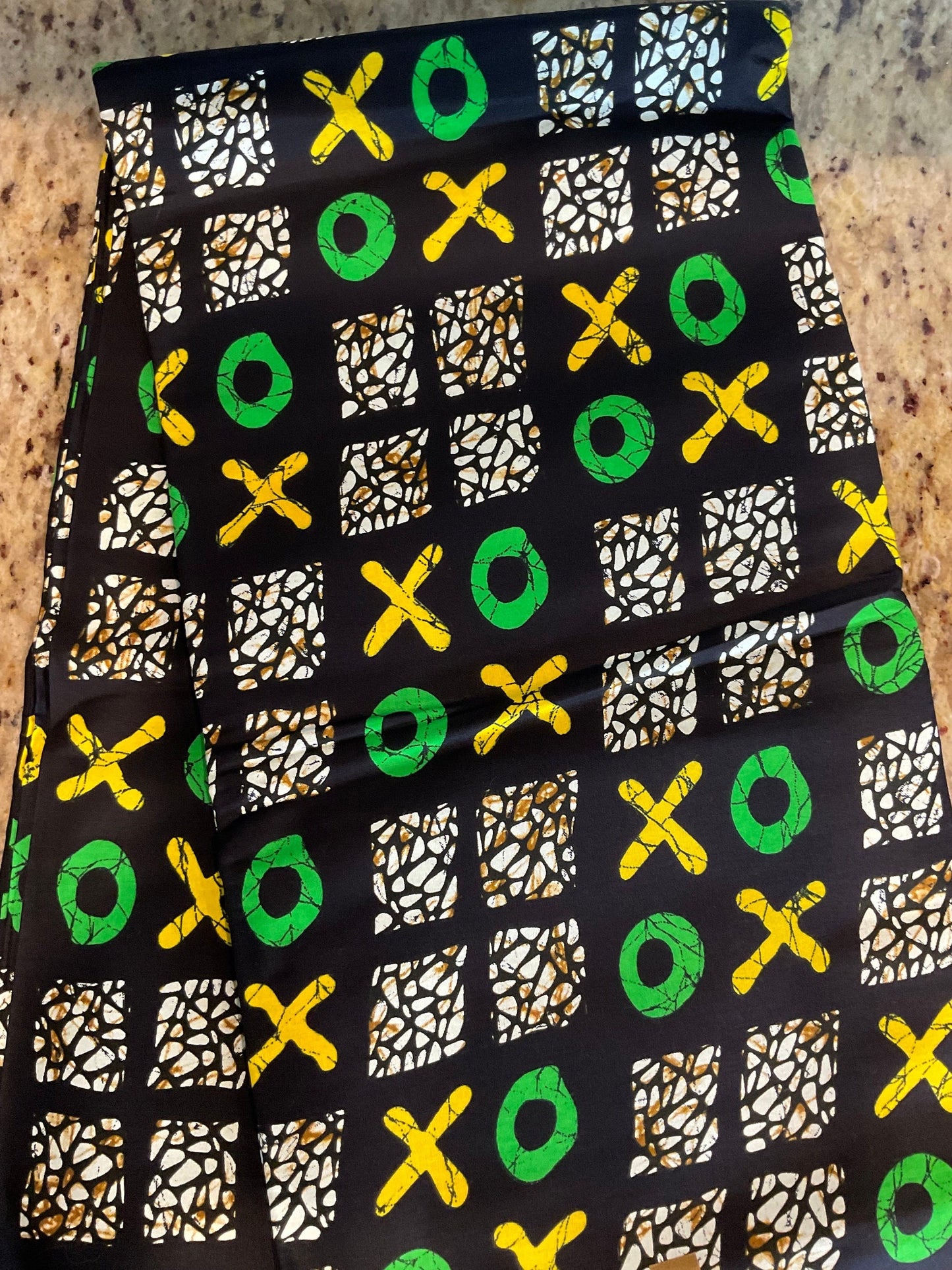 African Fabric/African prints/ Ankara fabric/ African wax/Hollandais/ African fabric/ African fabric 6 yards/FG99/Black and Green Fabric