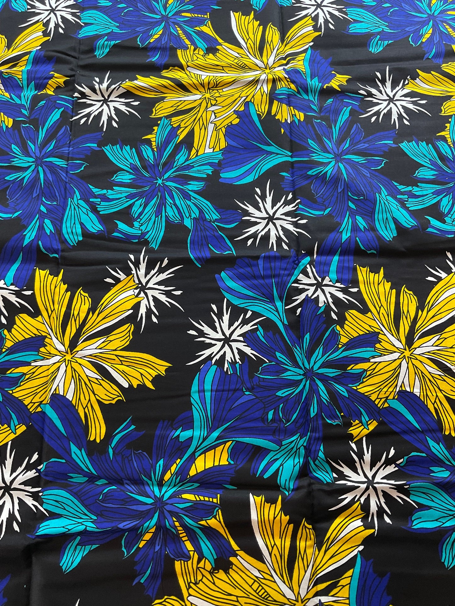 African Fabric/African prints/ Ankara fabric/ African fabric per yard/ African fabric for crafts/ African fabri/DK03/Blue Teal Black Yellow