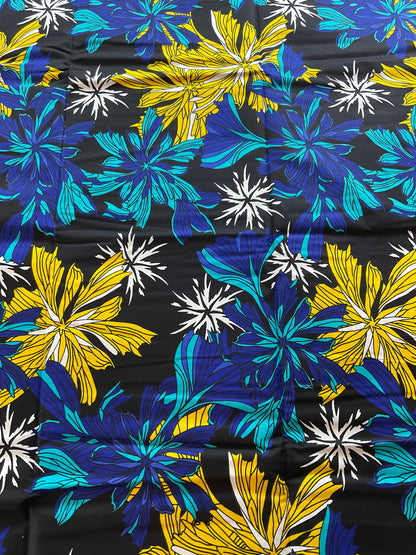 African Fabric/African prints/ Ankara fabric/ African fabric per yard/ African fabric for crafts/ African fabri/DK03/Blue Teal Black Yellow