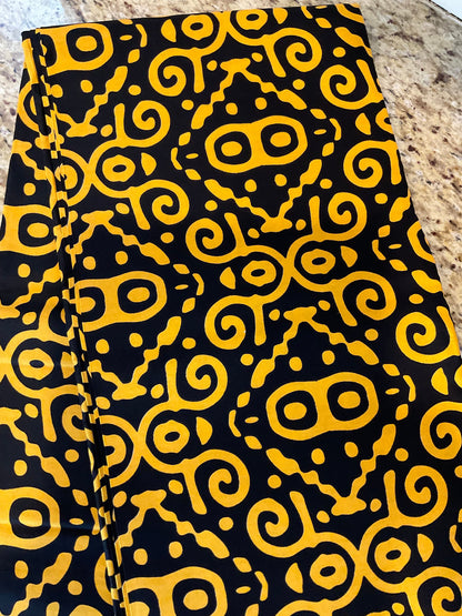 African Fabric/African prints/ Ankara fabric/ African fabric per yard/ African fabric for crafts/ African fabri/FG66/Black and Gold Fabric