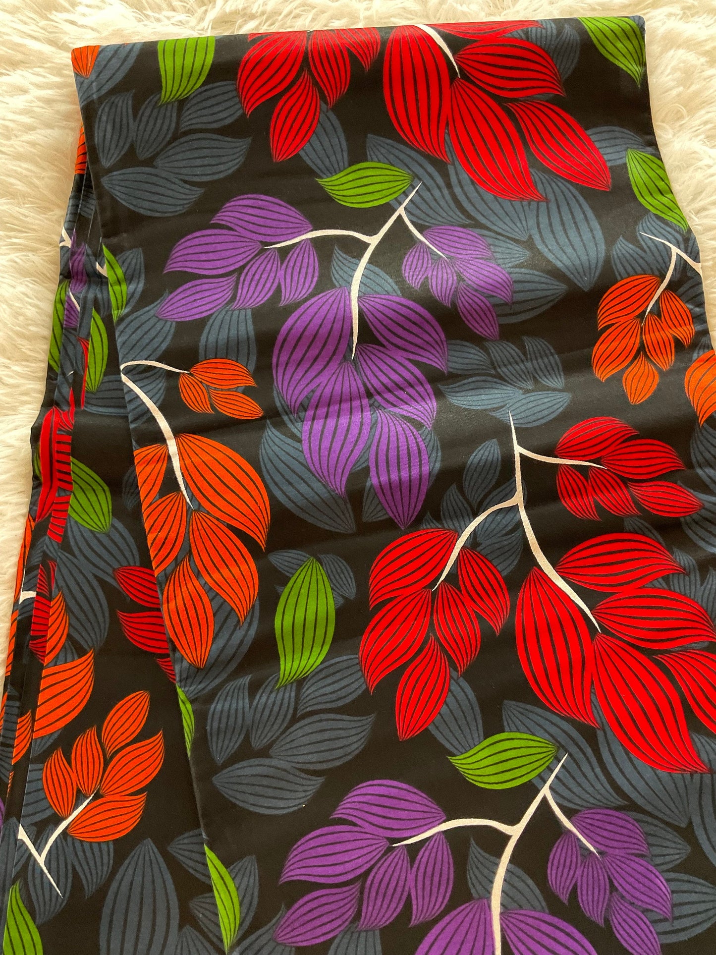 African Fabric/African prints/ Ankara fabric/ African fabric by the yard/ Wax prints/ African fabric for apparels/MK702/Black Purple Orange