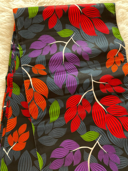African Fabric/African prints/ Ankara fabric/ African fabric by the yard/ Wax prints/ African fabric for apparels/MK702/Black Purple Orange