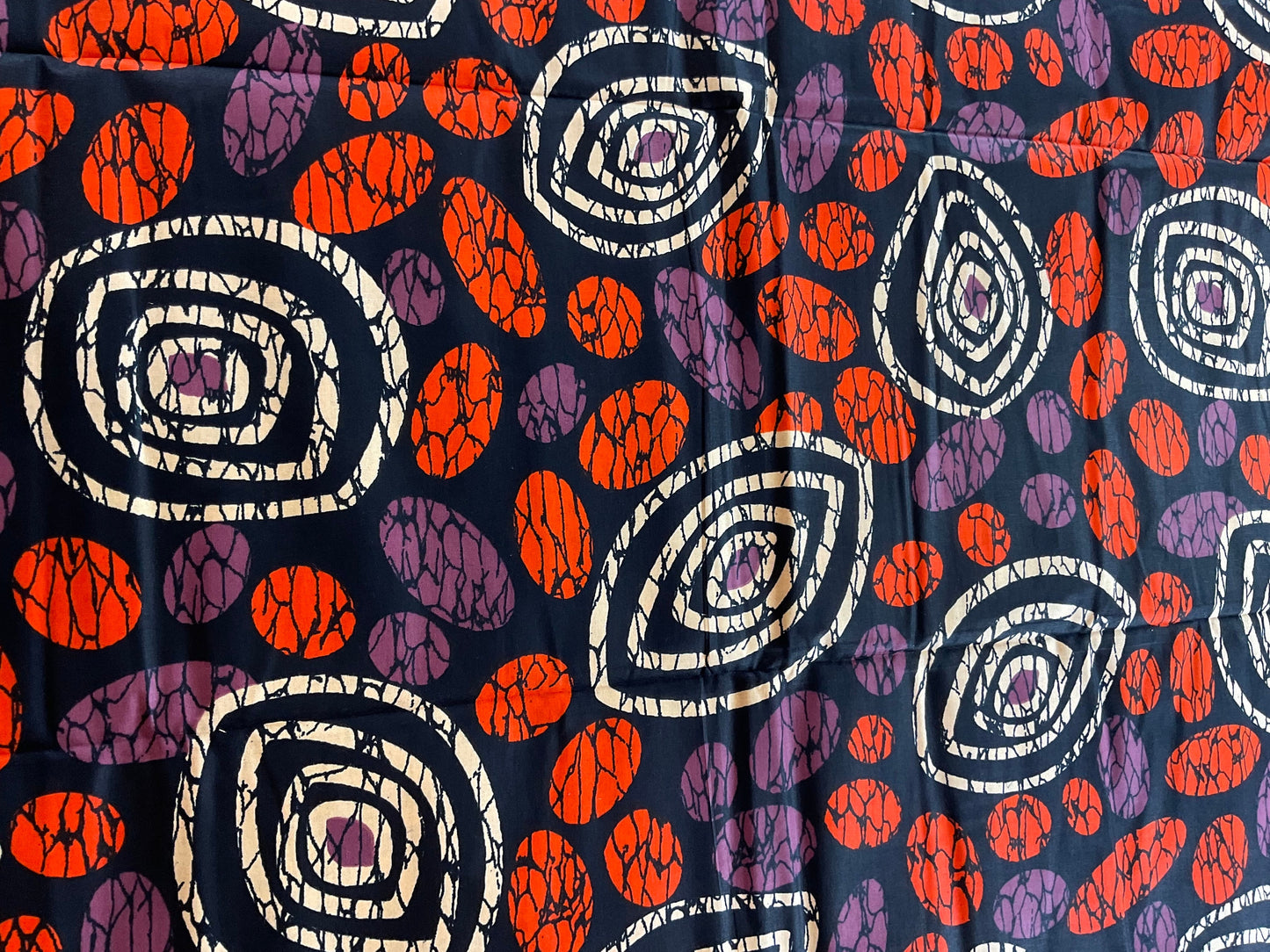 African Fabric/African prints/ Ankara fabric/ African fabric per yard/ African fabric for crafts/ African fabri/FG07/Black Oranges Cream Fab
